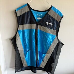 Amazon High Visibility Safety Vest Blue Reflective Zip Front XL Delivery  Vest